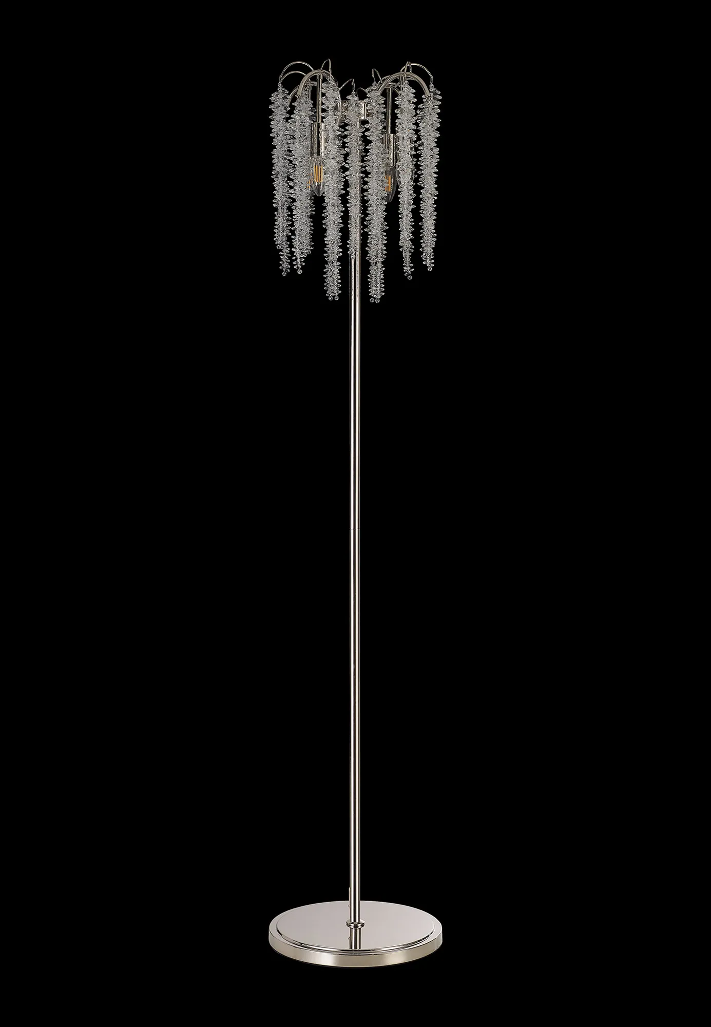 Wisteria Polished Nickel Crystal Floor Lamps Diyas Designer Floor Lamps 